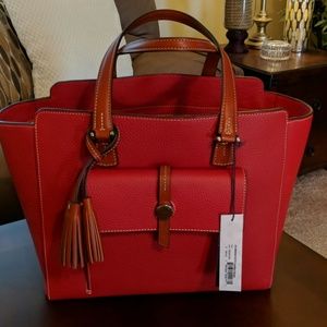 NWT Dooney & Bourke Red Cambridge E-W Shopper Tote